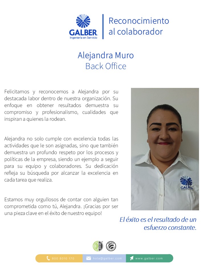 Reconocimiento al Colaborador: Alejandra Muro